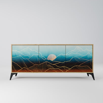 LUNAR SECRETS 3-Door Sideboard in Oak Effect