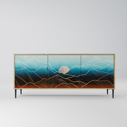 LUNAR SECRETS 3-Door Sideboard in Oak Effect