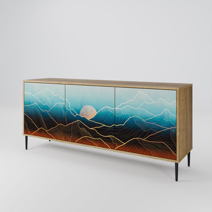 LUNAR SECRETS 3-Door Sideboard in Oak Effect