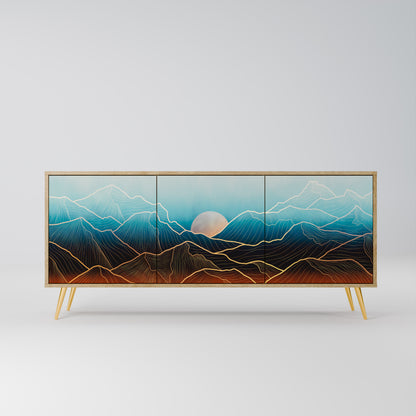 LUNAR SECRETS 3-Door Sideboard in Oak Effect