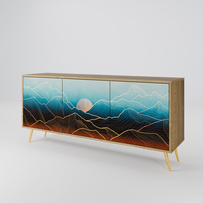 LUNAR SECRETS 3-Door Sideboard in Oak Effect