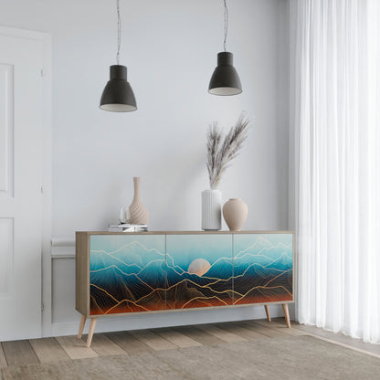 LUNAR SECRETS 3-Door Sideboard in Oak Effect