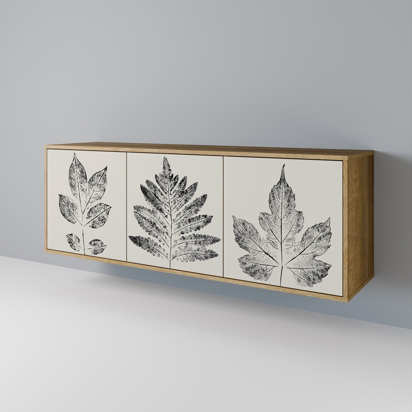 LEAFY STAMPS Skänk med tre dörrar