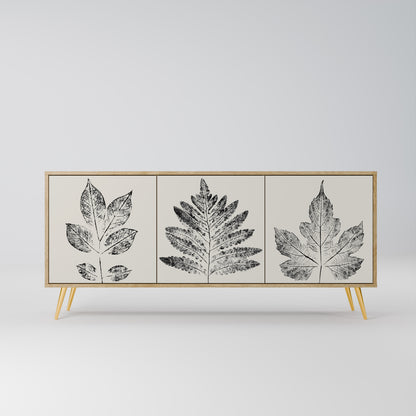 LEAFY STAMPS 3-Door Sideboard in Oak Effect