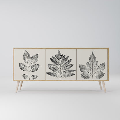 LEAFY STAMPS 3-Door Sideboard in Oak Effect