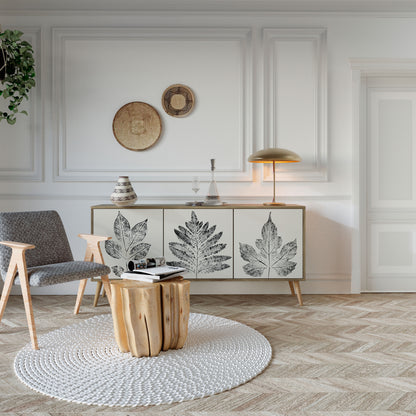LEAFY STAMPS 3-Door Sideboard in Oak Effect