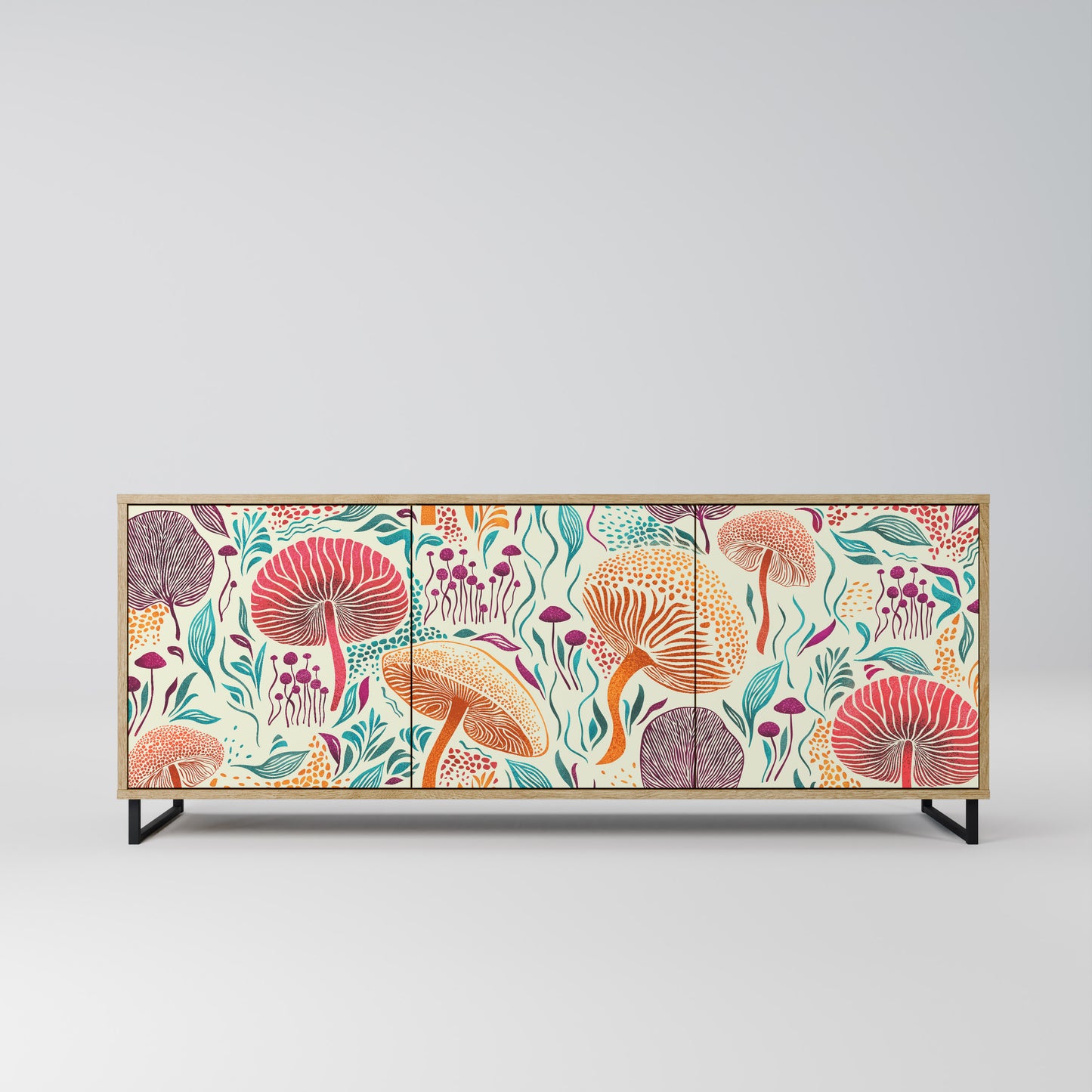 FUNGUS FANTASY 3-Door Sideboard in Oak Effect