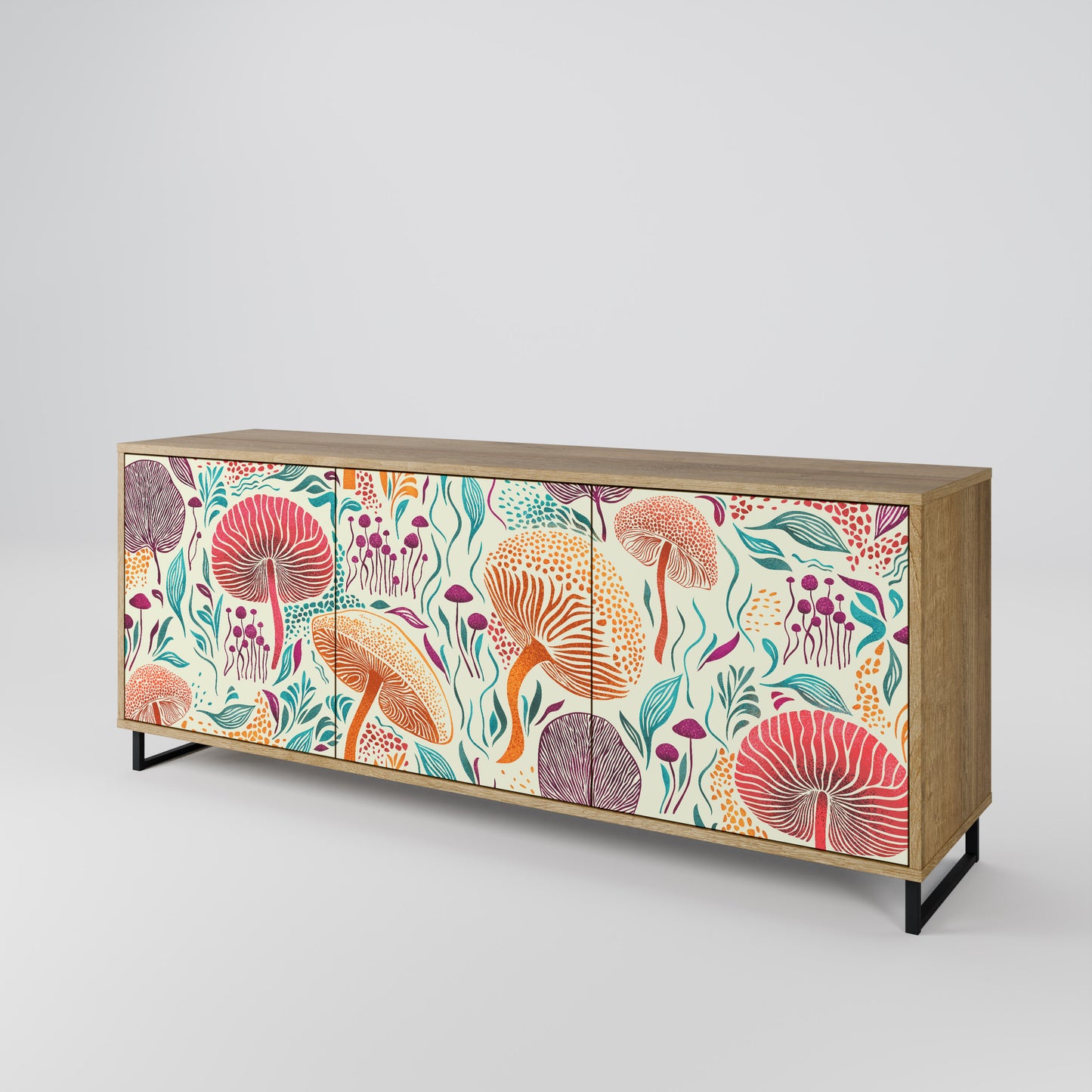 FUNGUS FANTASY 3-Door Sideboard in Oak Effect