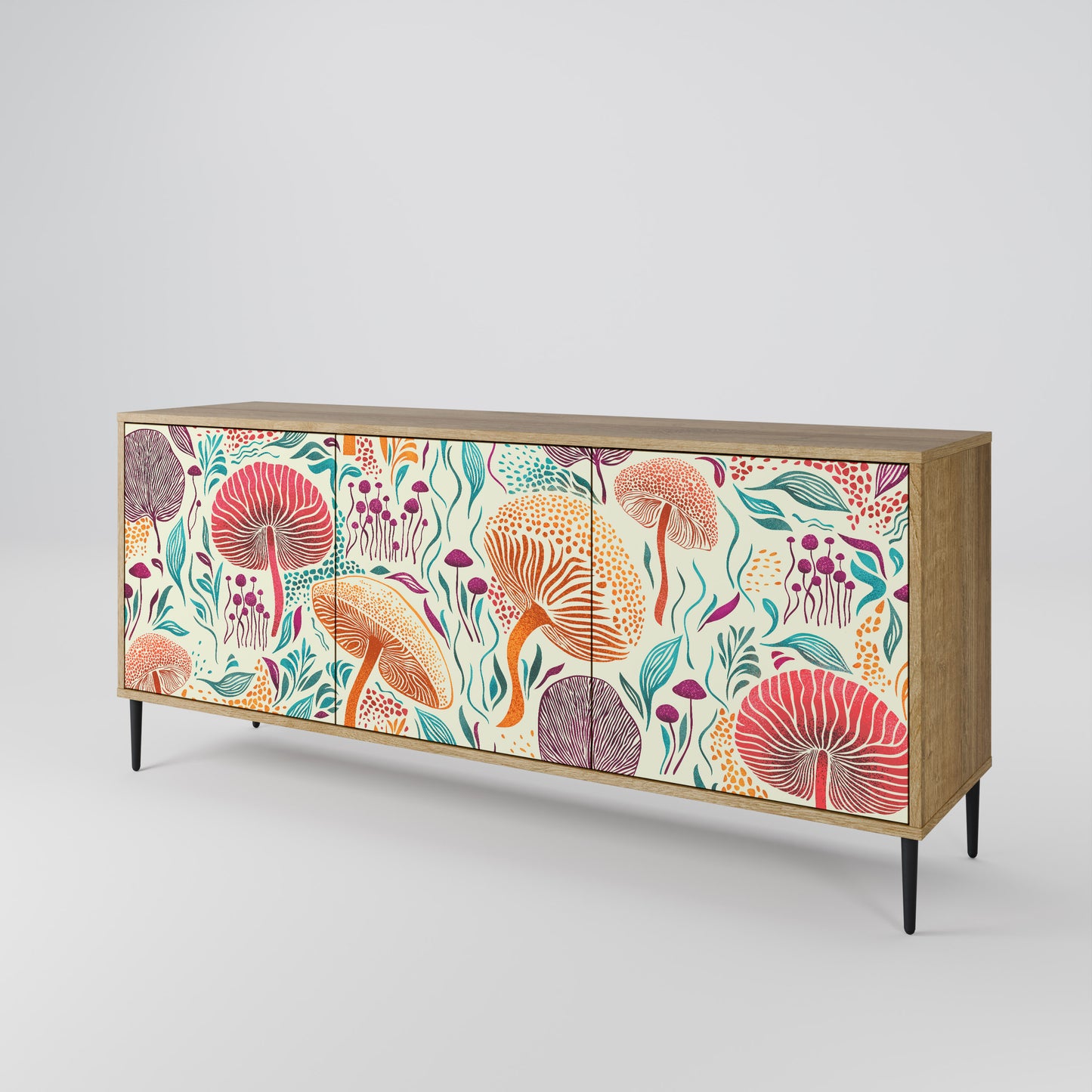 FUNGUS FANTASY 3-Door Sideboard in Oak Effect