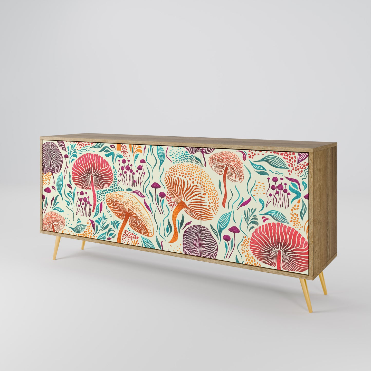 FUNGUS FANTASY 3-Door Sideboard in Oak Effect