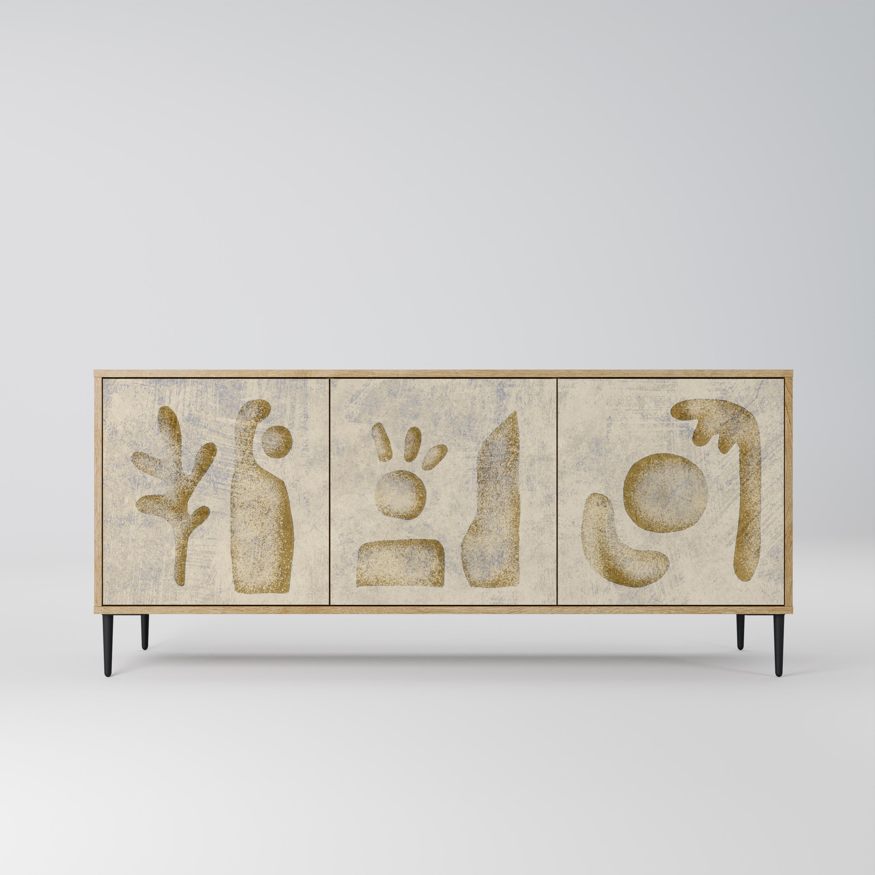 SAND SCULPTURES 3-Door Sideboard in Oak Effect