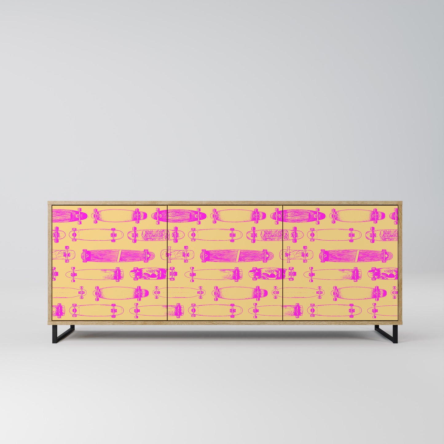 SKATEBOARD ARTISTRY 3-Door Sideboard in Oak Effect