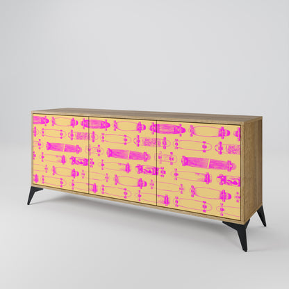 SKATEBOARD ARTISTRY 3-Door Sideboard in Oak Effect