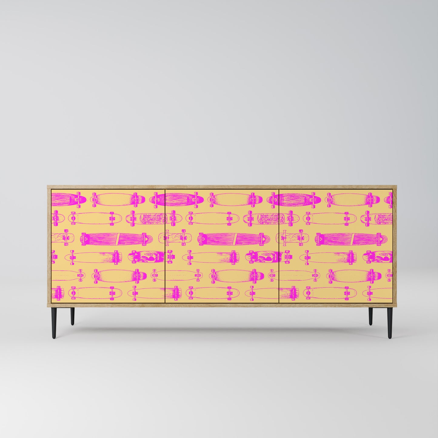 SKATEBOARD ARTISTRY 3-Door Sideboard in Oak Effect