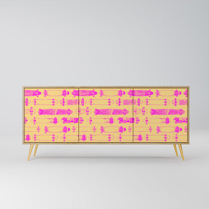 SKATEBOARD ARTISTRY 3-Door Sideboard in Oak Effect