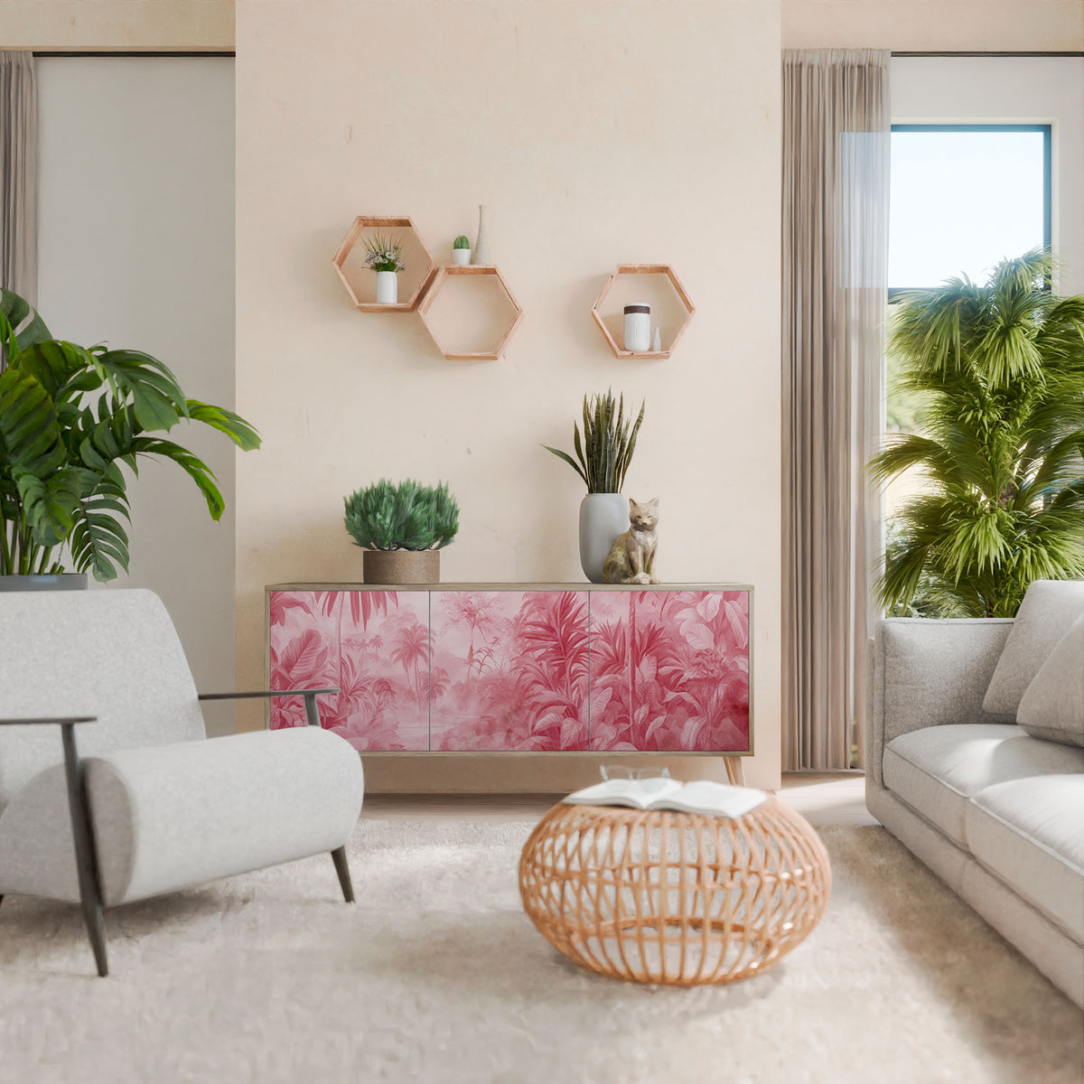 SWEET TROPICS Skänk med tre dörrar
