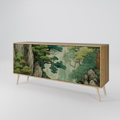 VERDURE ABYSS 3-Door Sideboard in Oak Effect