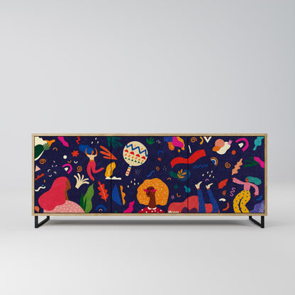 FESTIVE PLEASURES 3-Door Sideboard in Oak Effect