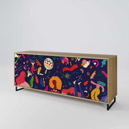 FESTIVE PLEASURES 3-Door Sideboard in Oak Effect