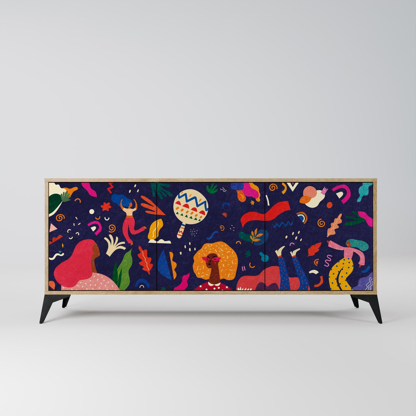 FESTIVE PLEASURES 3-Door Sideboard in Oak Effect