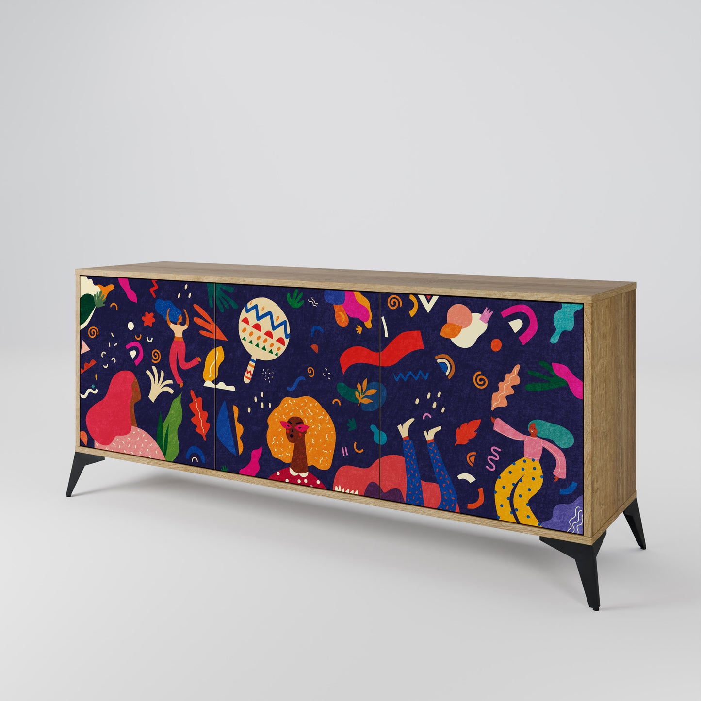 FESTIVE PLEASURES 3-Door Sideboard in Oak Effect