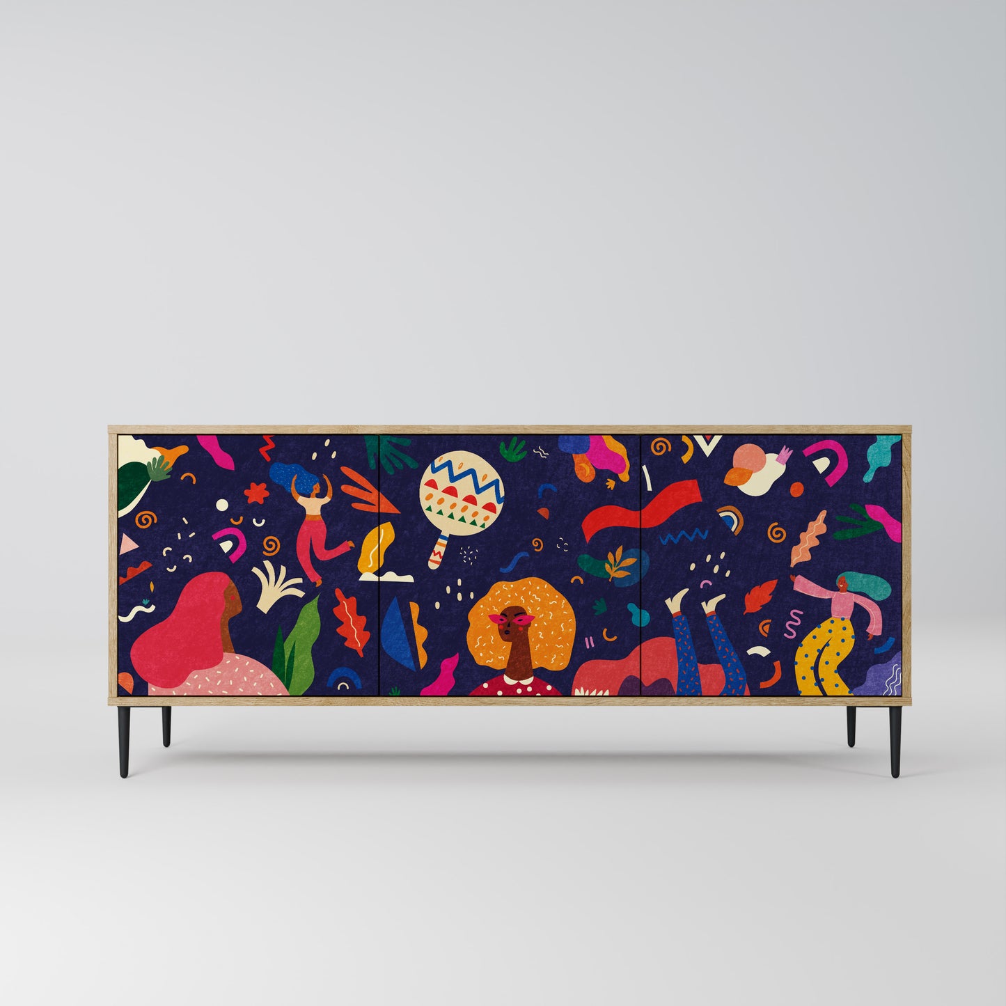 FESTIVE PLEASURES 3-Door Sideboard in Oak Effect