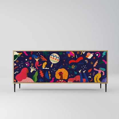 FESTIVE PLEASURES 3-Door Sideboard in Oak Effect