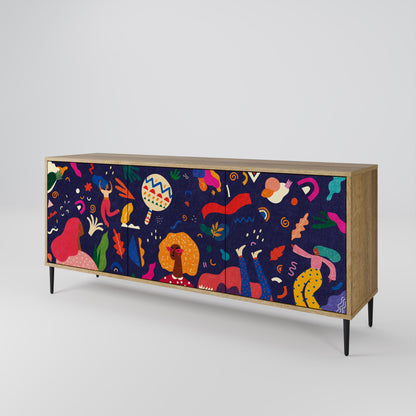 FESTIVE PLEASURES 3-Door Sideboard in Oak Effect