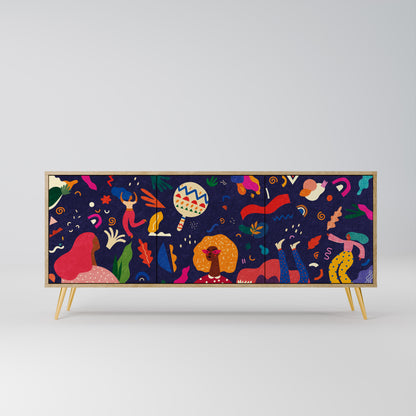 FESTIVE PLEASURES 3-Door Sideboard in Oak Effect
