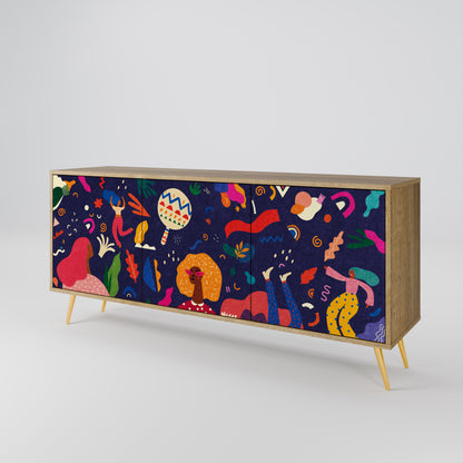 FESTIVE PLEASURES 3-Door Sideboard in Oak Effect
