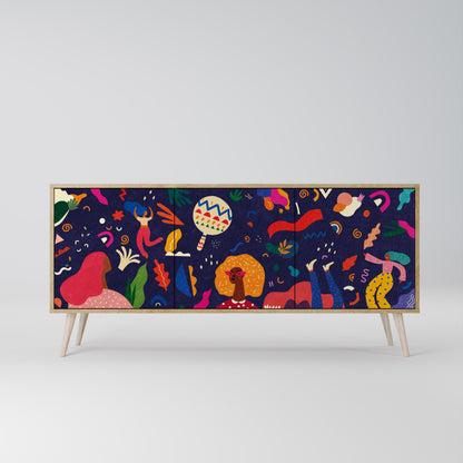 FESTIVE PLEASURES 3-Door Sideboard in Oak Effect