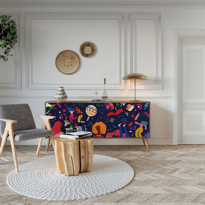 FESTIVE PLEASURES 3-Door Sideboard in Oak Effect