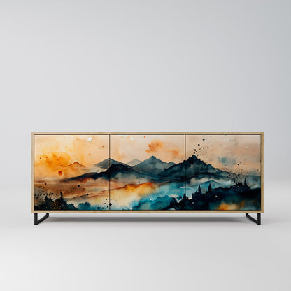 OMINOUS MOUNTAINS 3-Door Sideboard in Oak Effect