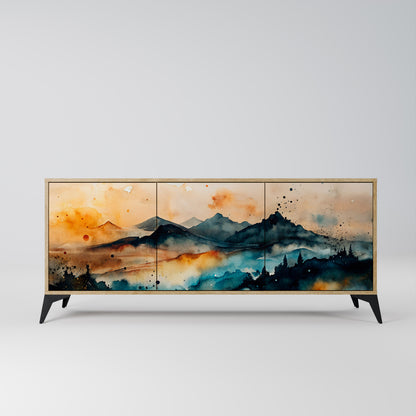 OMINOUS MOUNTAINS 3-Door Sideboard in Oak Effect