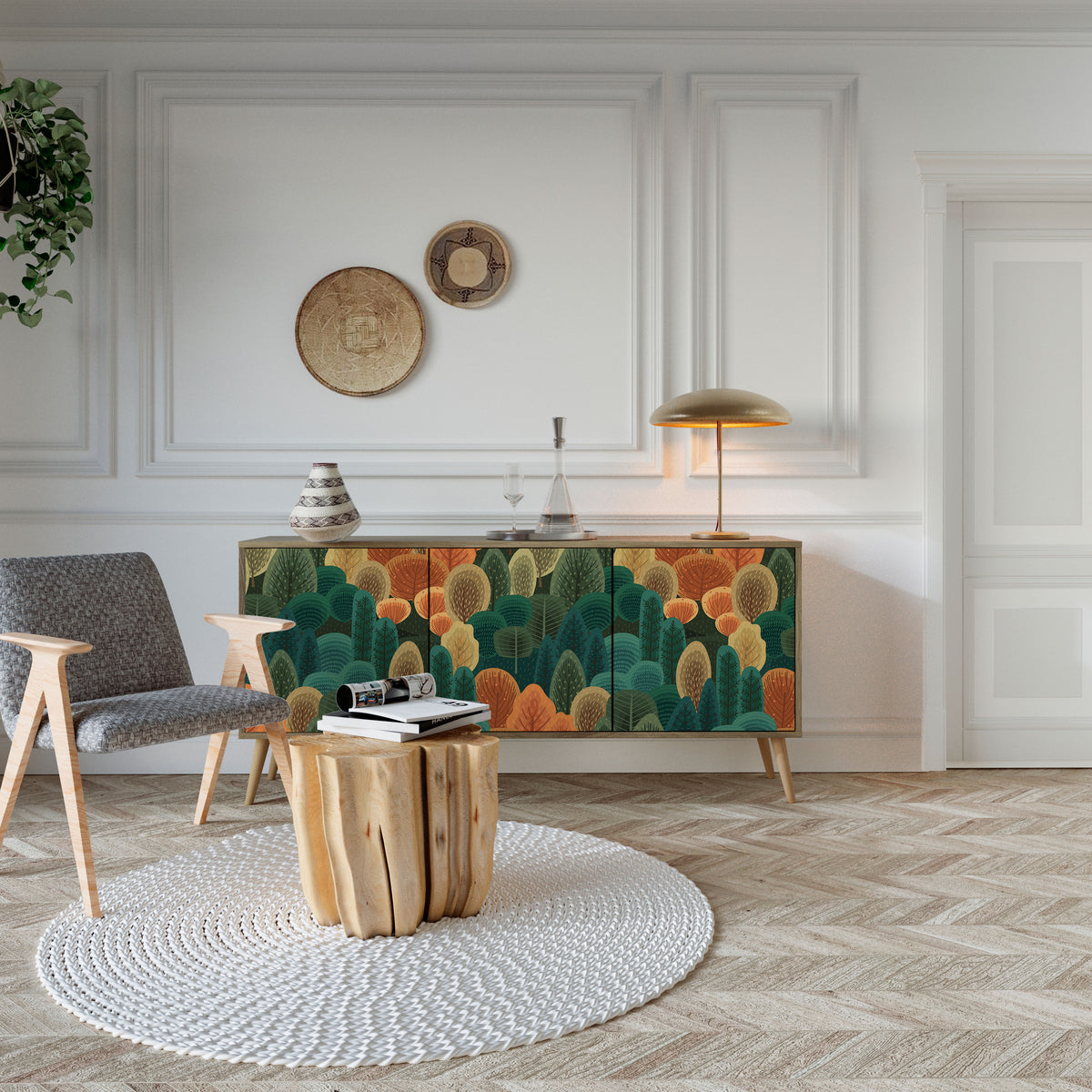 AUTUMN KALEIDOSCOPE Skänk med tre dörrar
