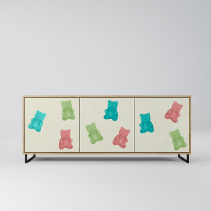 GUMMY BEARS 3-Door Sideboard in Oak Effect