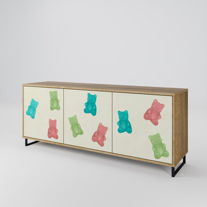 GUMMY BEARS 3-Door Sideboard in Oak Effect
