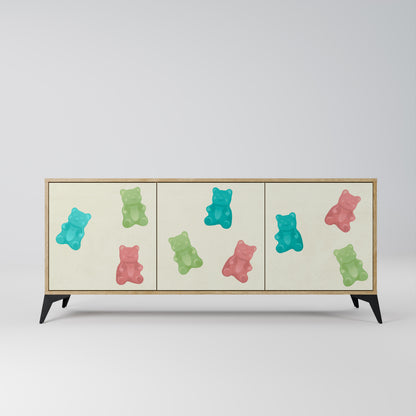 GUMMY BEARS 3-Door Sideboard in Oak Effect