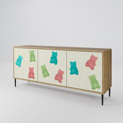 GUMMY BEARS 3-Door Sideboard in Oak Effect
