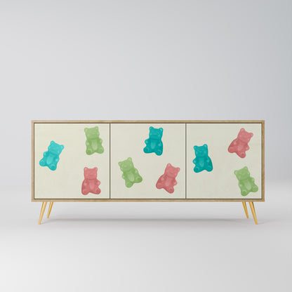 GUMMY BEARS 3-Door Sideboard in Oak Effect