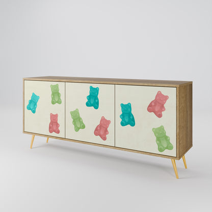 GUMMY BEARS 3-Door Sideboard in Oak Effect