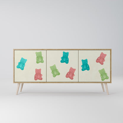 GUMMY BEARS 3-Door Sideboard in Oak Effect