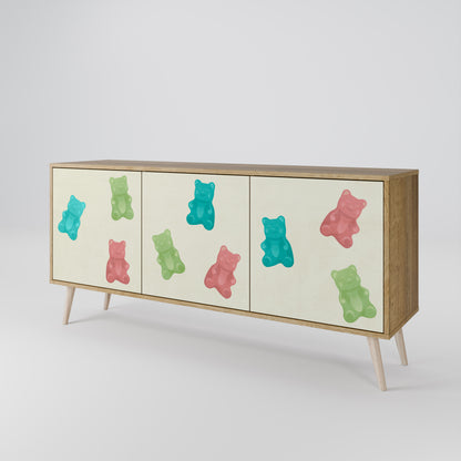 GUMMY BEARS 3-Door Sideboard in Oak Effect
