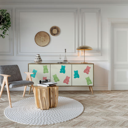 GUMMY BEARS 3-Door Sideboard in Oak Effect