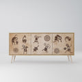 AFRICAN STYLE 3-Door Sideboard in Oak Effect