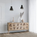 AFRICAN STYLE 3-Door Sideboard in Oak Effect