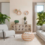 AFRICAN STYLE 3-Door Sideboard in Oak Effect
