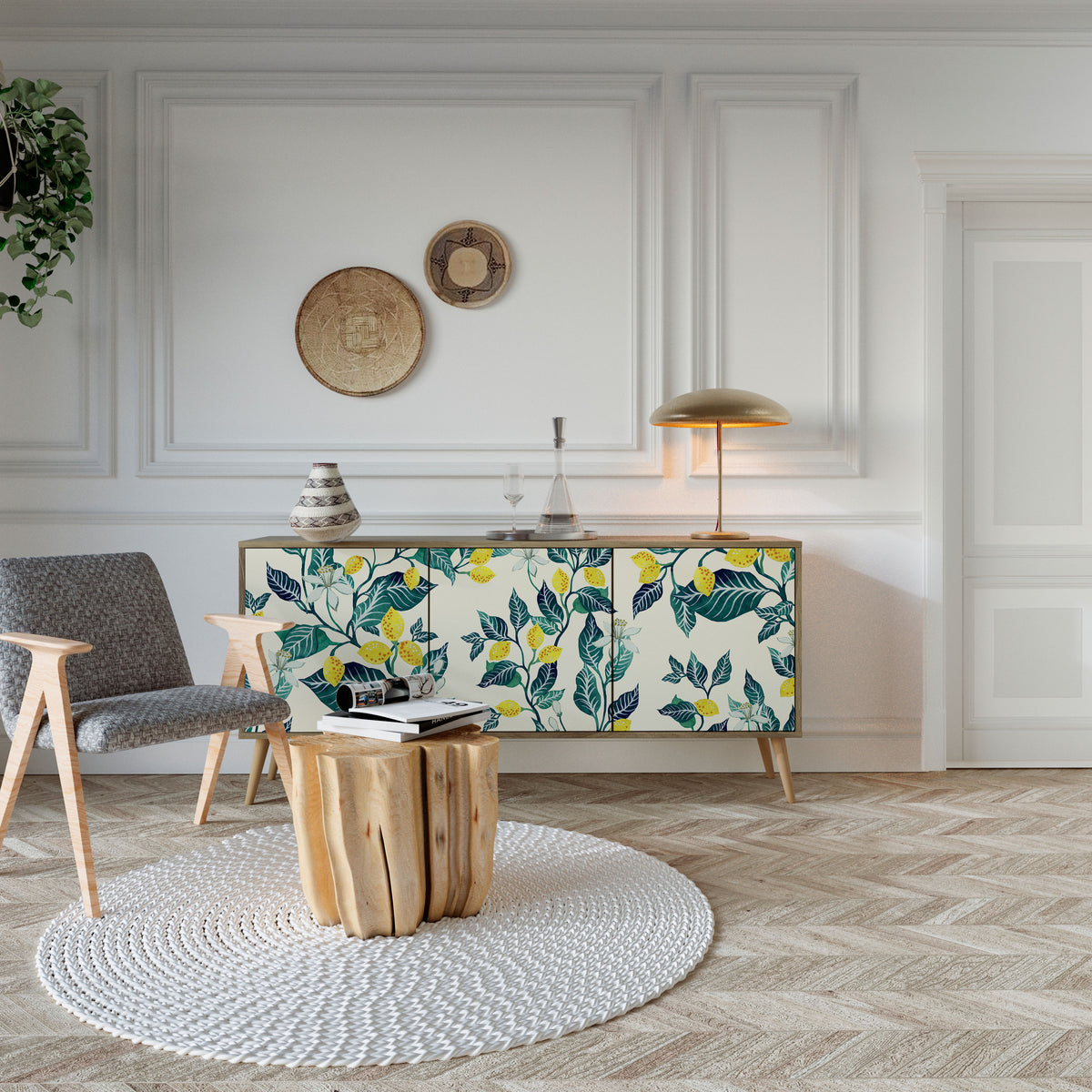 LEMON TREE Skänk med tre dörrar