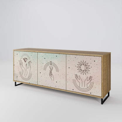 DELICATE BEAUTY 3-Door Sideboard in Oak Effect