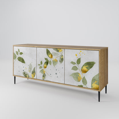 ELEGANT BOTANICS 3-dörrars skänk i ekeffekt